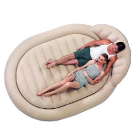 BW Велюр кровать 67397 (2шт) бежевая, круглая, 237-178-69см