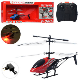 Вертолет F-360 (18шт) р/у,аккум,21см,гироскоп,свет,2цвета,кор-ке,49-19-7,5см