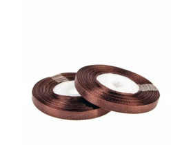 Стрічка атласна 0,6см коричнева 33м