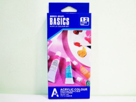 Краска "С" тюб. "BASICS" 6мл "Acrylie" 12кол.