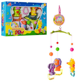 Карусель 2302-03 (60шт) на кроватку, заводная, муз