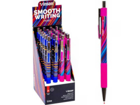 Ручка Vinson Flower Line 202 синя, автоматична (24/1440)