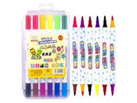 Фломастери 8059-12 двоколірні на водній основі 6/12кол.(12/240)