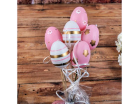 Яйця 3580-24 рожево-білі на палці (6 шт)