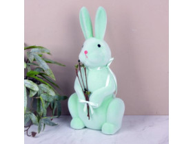 Статуетка "Оксамитовий заєць" зелений з вербою, 3944-2