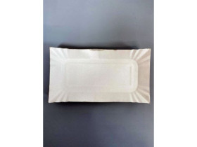 Тарілка одноразова картонна прямокутна, 14×25 см (100 шт./уп.)