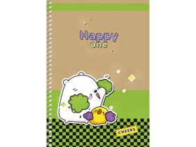 Зошит А5 6138К кл.пруж.крафт крем, лаз.висічка 96арк Школярик (3/54)