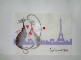 490729 Папка-конверт на кнопке А4 "Glamour cats" L5902
