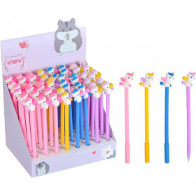 Ручка гелева синя 6065 Єдиноріг (48шт)