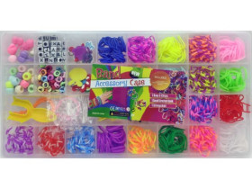 Набір 195 для плетіння-гумочки+гачки 850шт. в коробці 26*13*3см