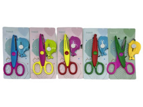 Ножиці 2623 , 13,5см з фігурним лезом + ніж канцелярський 6см (24шт)