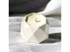 Свічка ароматна грейпфрут "Багатогранник" у білому кашпо 25 мл 8030-0003