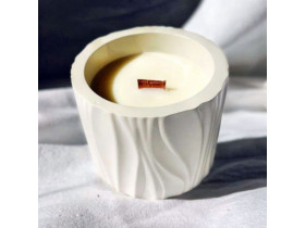 Свічка ароматна грейпфрут "Eco Wood" у білому кашпо 110 мл 8030-0009