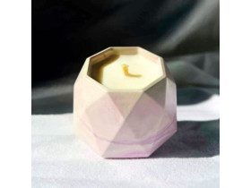 Свічка ароматна грейпфрут "Багатогранник" у лавандовому кашпо 25 мл 8030-0012