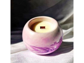 Свічка ароматна апельсин "Сфера-2" у лавандовому кашпо 60 мл 8030-0020