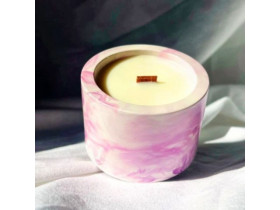 Свічка ароматна апельсин "Циліндр" у лавандовому кашпо 110 мл 8030-0021