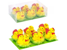 Набір декоративний "Курочки у гнізді", SAC15E-0351 (6 шт./уп.)