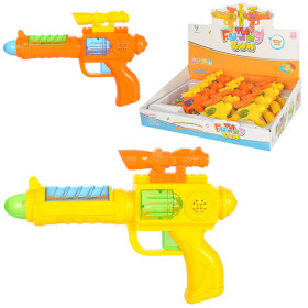 Пистолет 881 (120шт) 15,5см, звук, свет, на бат-ке(табл), 12шт в дисплее