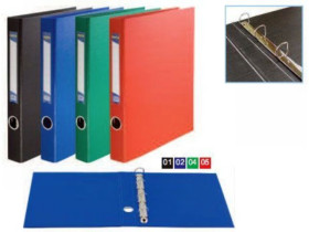 Папка 4 кільця А4 картон 40мм, PVC в асорт 3106-01,02,04,05 BUROMAX