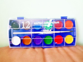 Краска аквар."УМКА" 12кол.без пенз.КР82 (24/96)