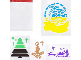 Набір новорічних трафаретів, 8 аркушів А3 6106-20 (10шт)