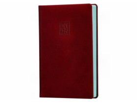 Щоденник 2025р датований 352сторінки Nubuck, бордовий, А5 O26159