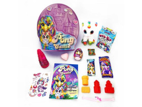Креативна творчість "Поні" "Pony Castle" BPS-01-01U (2) "Danko Toys", 13 сюрпризів, м\'яка іграшка