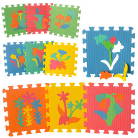 Коврик Мозаика M 0386 (12шт) EVA, растения, 29-29-8см