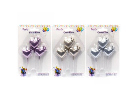 Свічка для торта Сердечки 3шт 1063 (1уп/30уп)