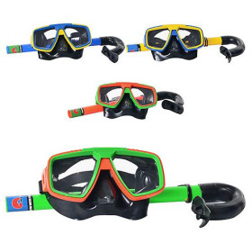 Набор для плавания M 1818 (144шт) маска, трубка, 4 цвета, в кульке, 43-15,5-5см