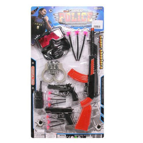 Набор полицейского W2398 (36шт) автомат 45см, на листе, 32,5-60,5-3см.