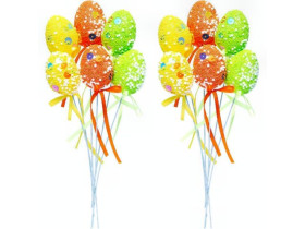 Набір "Яйця декоративні" на паличці, фольга, 19 см, 6 шт., 203423 (1 уп.)