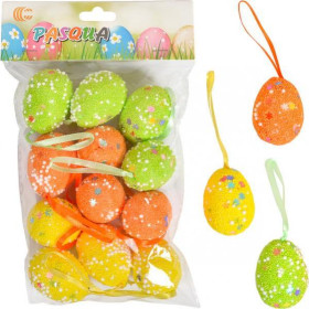 Яйця декоративні з стрічкою, 4 см, 203494 (12 шт.)