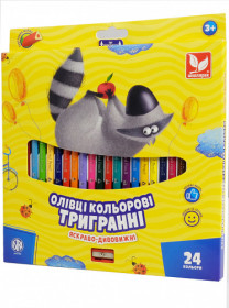 Олівці "Школярик" 24кол.трикут.+чинка (6шт) 312110003-UA