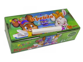 827050 Крейда Незнайка біла квадр,12х12х100мм 100шт (20уп)
