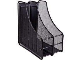 Лоток вертикальний металевий 2 відд, чорний 535510