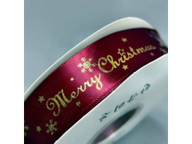 Стрічка атласна "Merry Christmas", 1 см