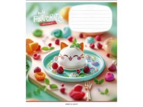 Зошит 12арк, у клітинку, Школярик 3454K глітер (30/300)