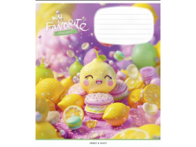 Зошит 12арк, у косу лінію, Школярик 3454С глітер (30/300)