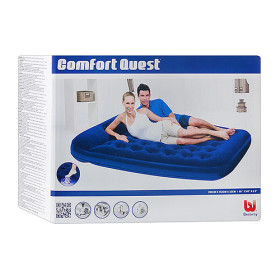 BW Велюр-матрас 67226 (3шт) синий,подголов,203-152-22см,встр ножн насос,рем запл,