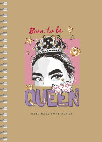 Блокнот А6, без ліній, пружина, крафт, кремовий блок, 80 арк., Школярик, 6120 (4/144)