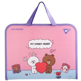 Папка-портфель Yes FC на блискавці з тканинними ручками "Line Friends. Choco and Cony" (12шт) 492239