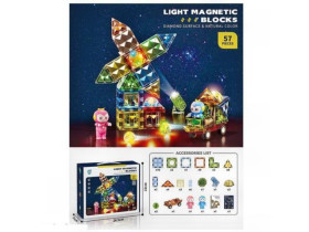 Конструктор магнітний 9906 (20/2) 57 деталей, підсвічування, ігрові фігурки