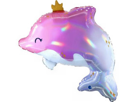 Кулька фольгована "Сяючий дельфін", 27" (Grabo), арт. G72195RH-P