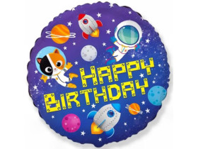 Кулька фольгована Happy Birthday космос (Flexmetal) 401624