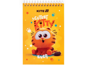 Блокнот Kite А6, 48 л., пластиковая спираль, нелинированная, Garfield GF25-196