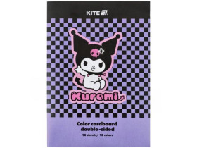 Картон кольоровий двосторонній Kite (10арк/10кол), А4 Kuromi HK24-255-2
