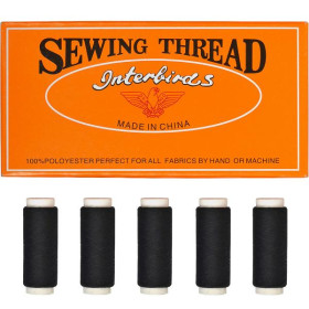Нитки швейні 12шт №40/2 Чорні, поліестер X4-102