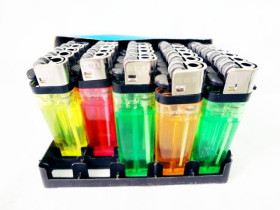 Зажигалка прозр. деш. (50шт)