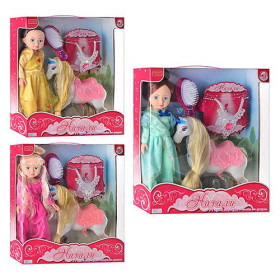 ZY Кукла ZYA-A 0486-4-6 (24шт)Натали, 37см, муз(рус),аксессуары,лошадка,3вида,в кор-ке